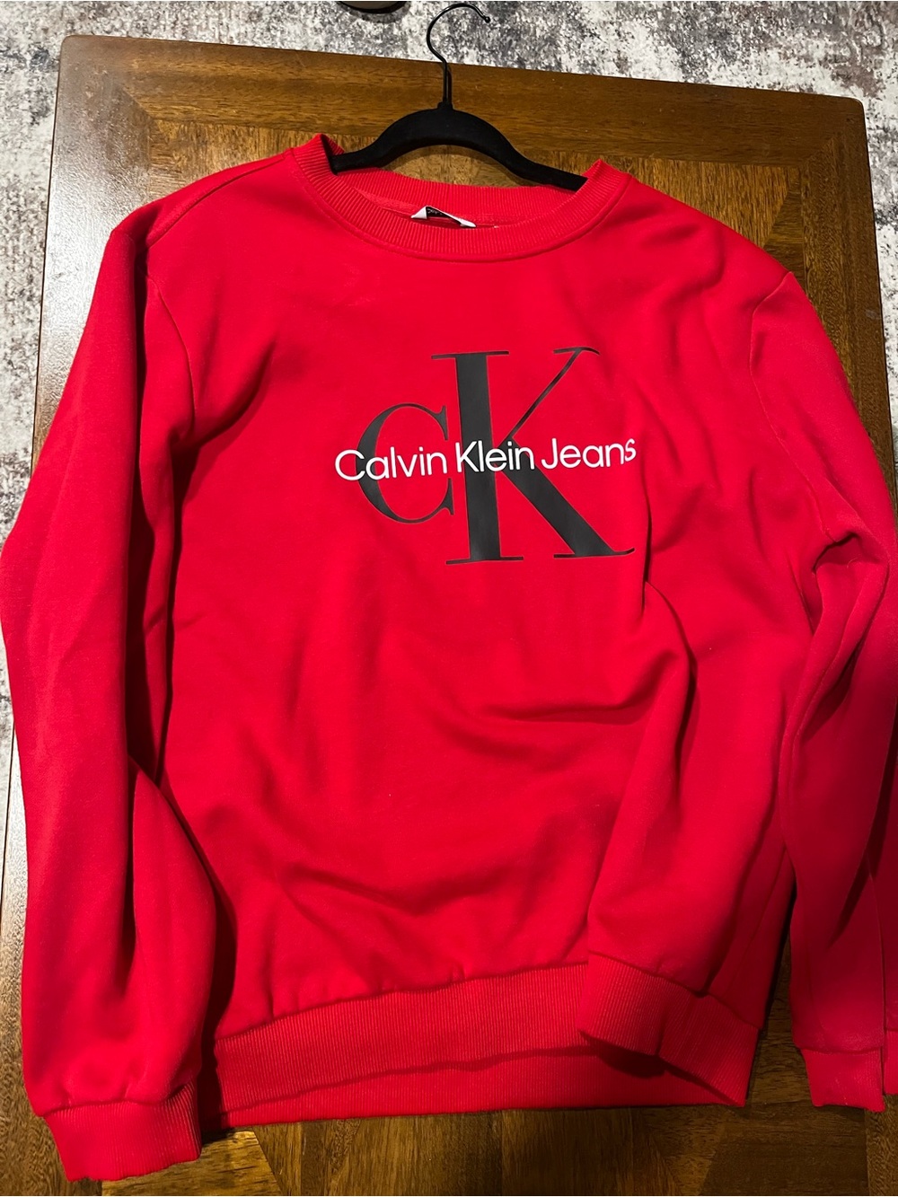 Calvin Klein Red Cotton Sweater – Men’s Large – Classic Knit
